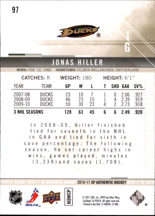 B1588- 2010-11 SP Authentic Hk Cards 1-150 +Inserts -You Pick- 15+ FREE US SHIP - Picture 183 of 355