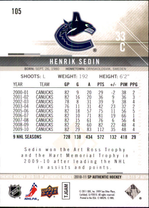 B1588- 2010-11 SP Authentic Hk Cards 1-150 +Inserts -You Pick- 15+ FREE US SHIP - Picture 199 of 355