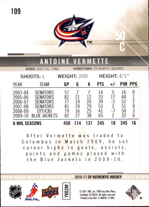 B1588- 2010-11 SP Authentic Hk Cards 1-150 +Inserts -You Pick- 15+ FREE US SHIP - Picture 207 of 355
