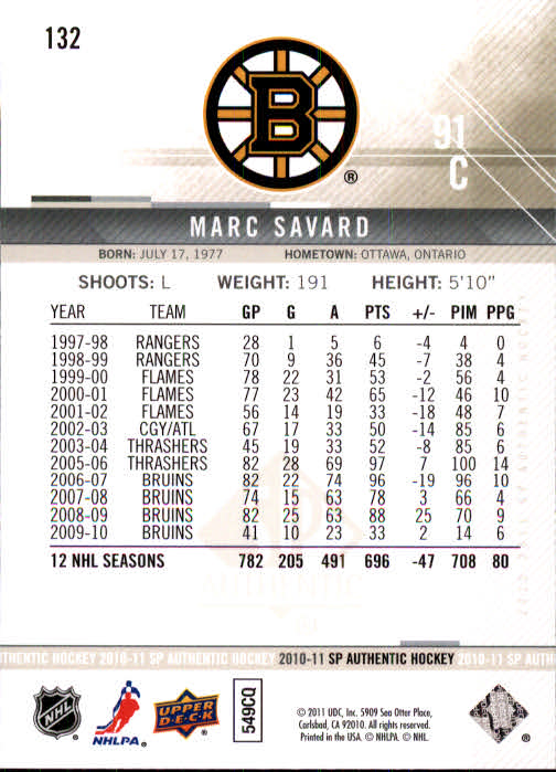 B1588- 2010-11 SP Authentic Hk Cards 1-150 +Inserts -You Pick- 15+ FREE US SHIP - Picture 251 of 355