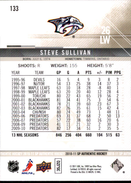 B1588- 2010-11 SP Authentic Hk Cards 1-150 +Inserts -You Pick- 15+ FREE US SHIP - Picture 253 of 355