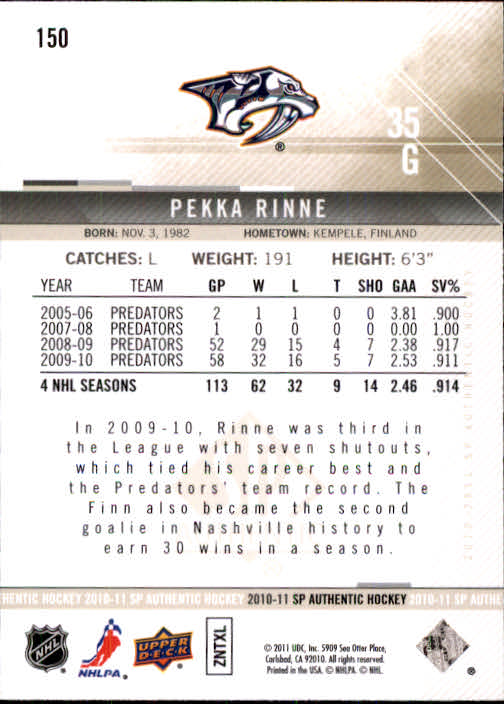 B1588- 2010-11 SP Authentic Hk Cards 1-150 +Inserts -You Pick- 15+ FREE US SHIP - Picture 285 of 355