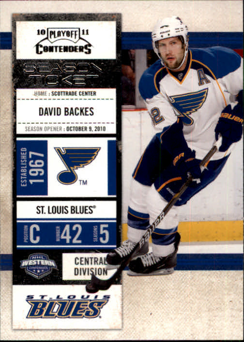2010-11 Playoff Contenders #17 David Backes