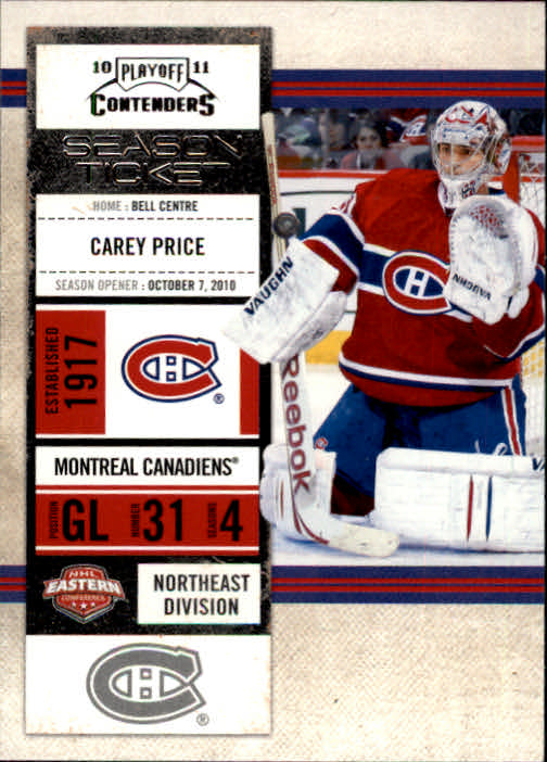 2010-11 Playoff Contenders #30 Carey Price