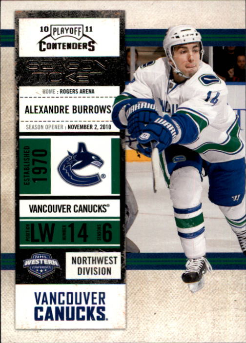 2010-11 Playoff Contenders #59 Alexandre Burrows