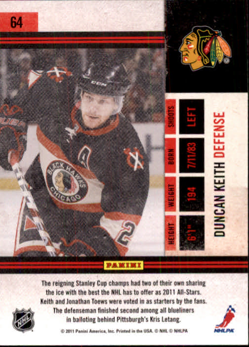 2010-11 Playoff Contenders #64 Duncan Keith back image