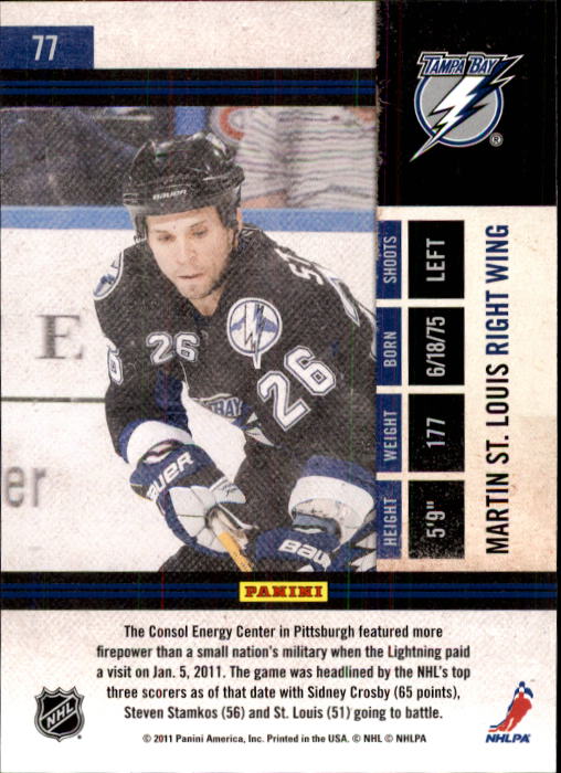 2010-11 Playoff Contenders #77 Martin St. Louis back image