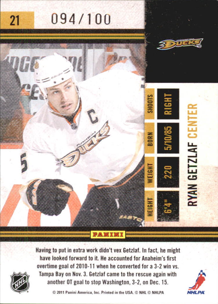 2010-11 Playoff Contenders Playoff Tickets #21 Ryan Getzlaf back image