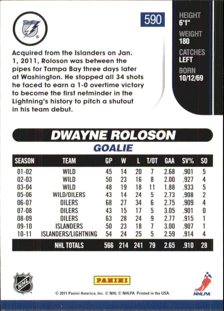 2010-11 Score Gold #590 Dwayne Roloson back image