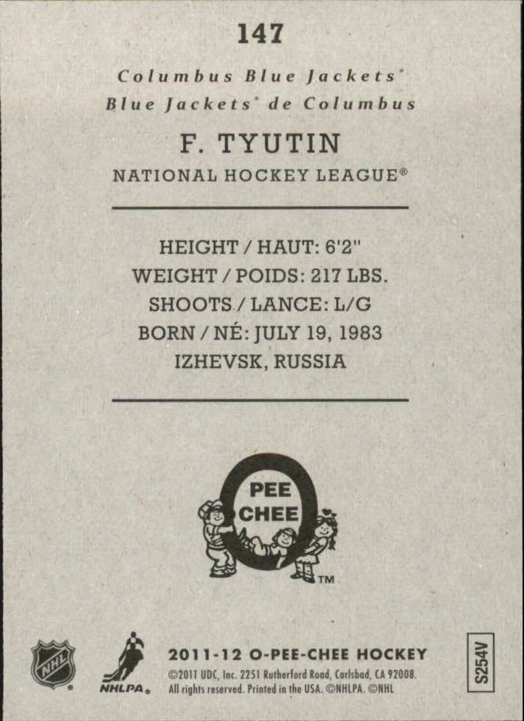 2011-12 O-Pee-Chee Retro #147 Fedor Tyutin back image