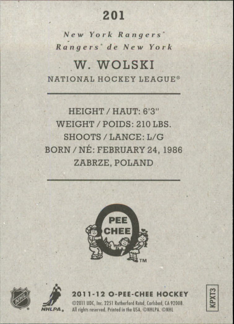 2011-12 O-Pee-Chee Retro #201 Wojtek Wolski back image