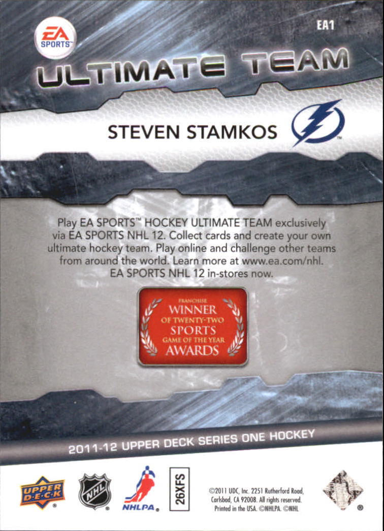 2011-12 Upper Deck EA Ultimate Team #EA1 Steven Stamkos back image