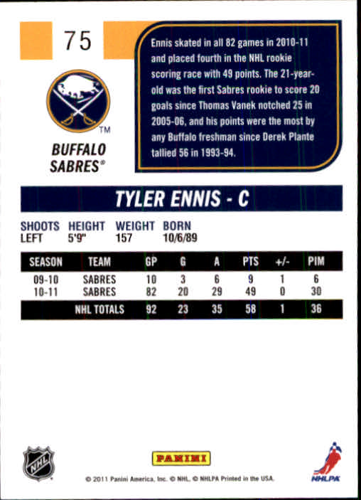2011-12 Score #75 Tyler Ennis back image