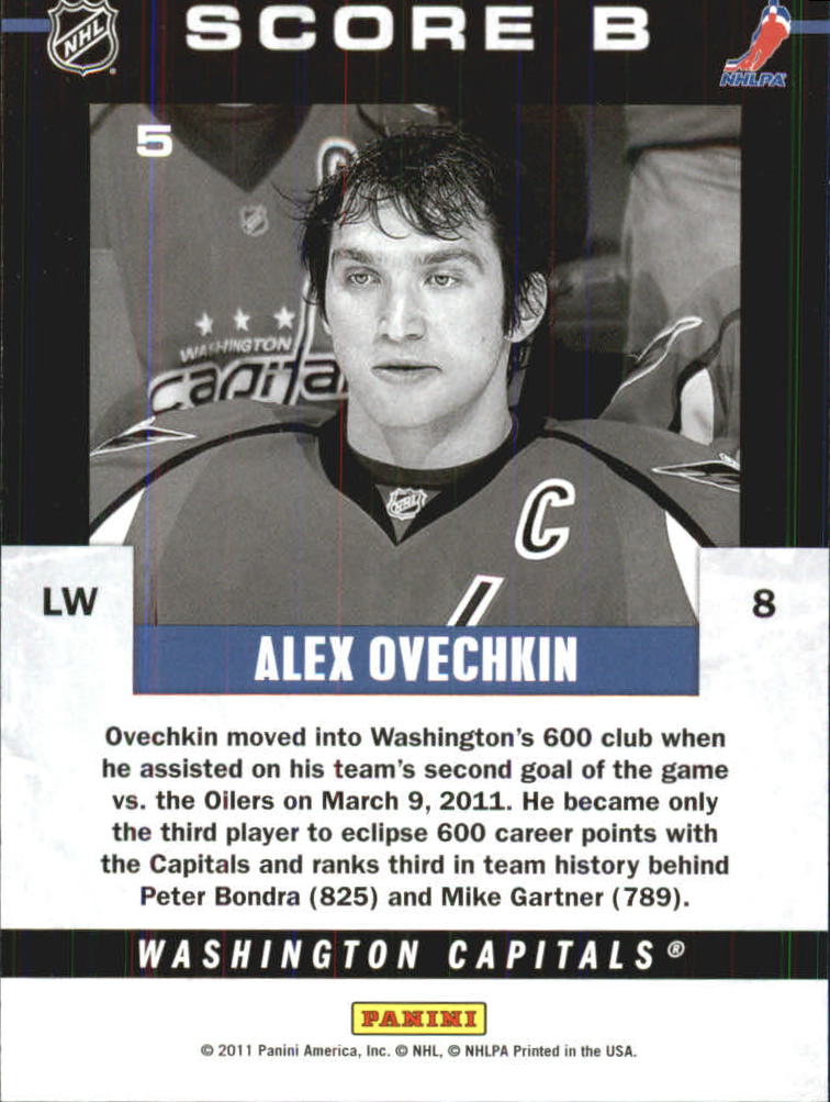 2011-12 Score B #5 Alexander Ovechkin back image