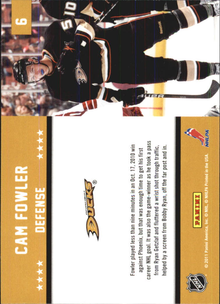 2011-12 Score First Goal #6 Cam Fowler back image