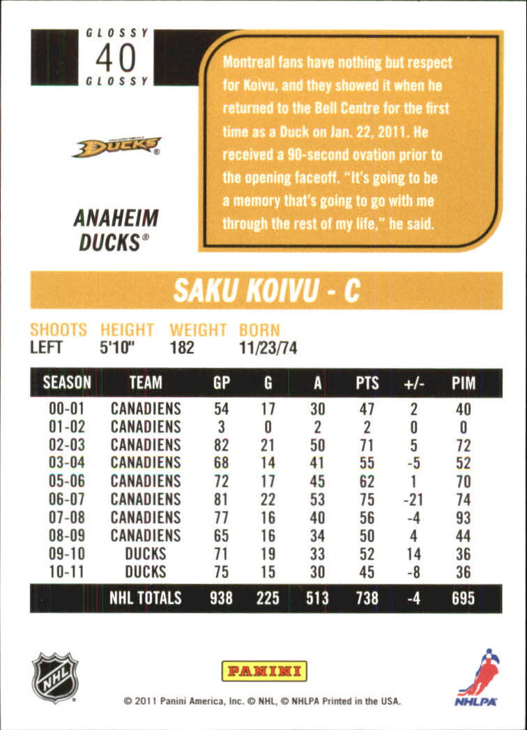 2011-12 Score Hockey Glossy Parallel Singles - You Choose - Bild 27 von 272