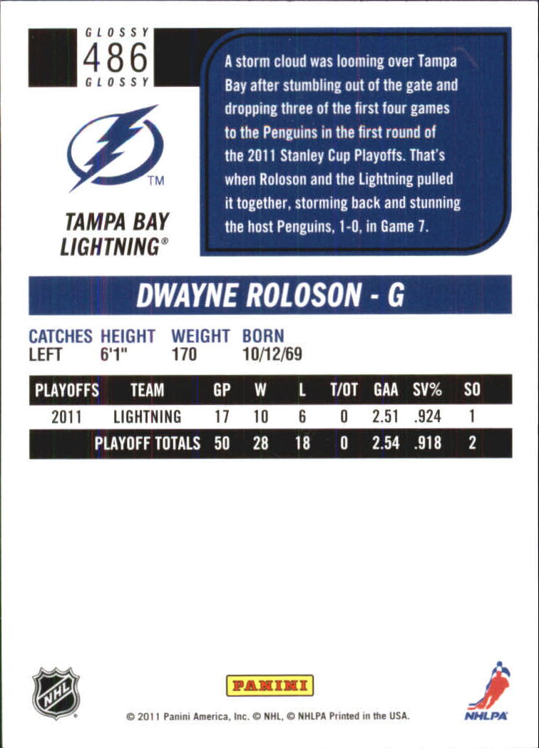 2011-12 Score Glossy #486 Dwayne Roloson HL back image