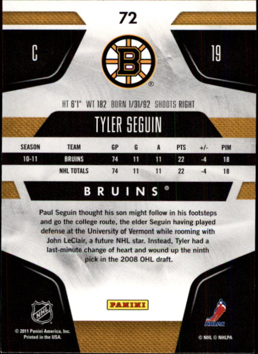 2011-12 Certified #72 Tyler Seguin back image