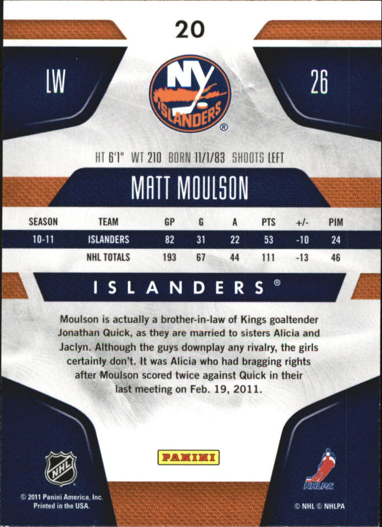 2011-12 Certified Totally Silver #20 Matt Moulson back image