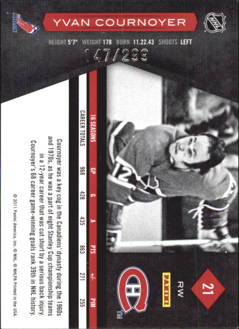 2011-12 Limited #21 Yvan Cournoyer back image