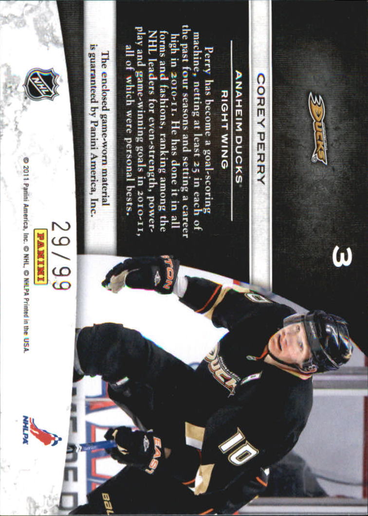 2011-12 Limited Jumbo Materials #3 Corey Perry back image