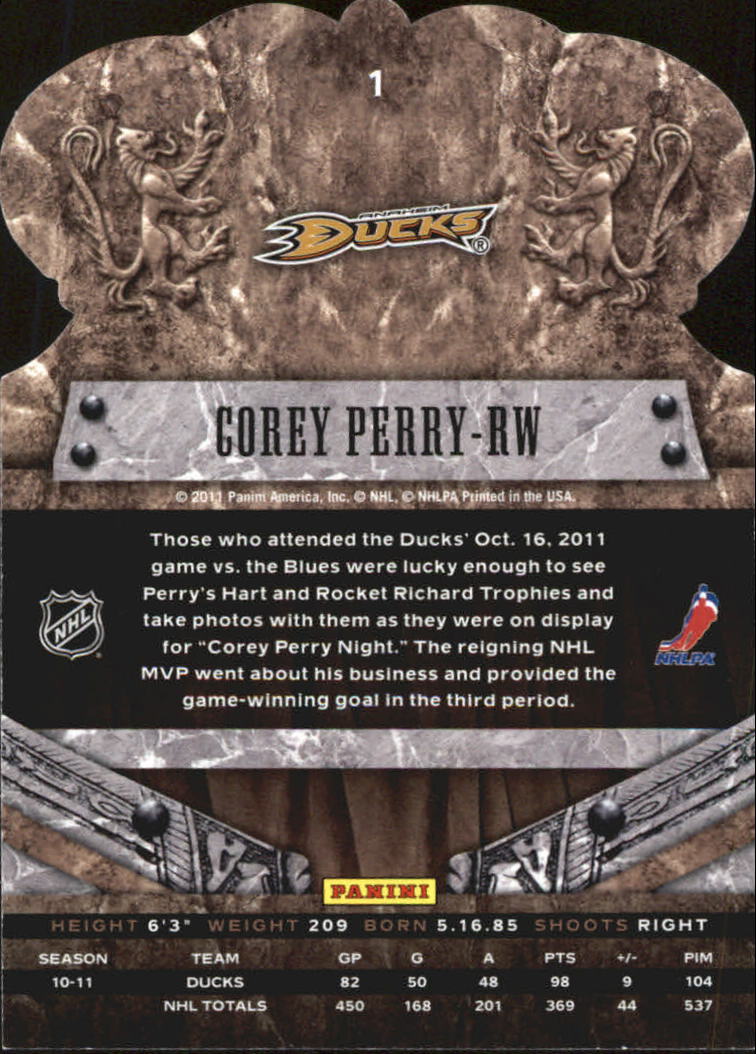 2011-12 Crown Royale #1 Corey Perry back image
