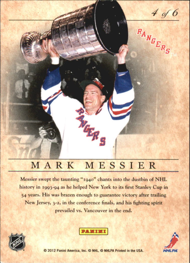 2011-12 Elite Series Mark Messier #4 Mark Messier back image