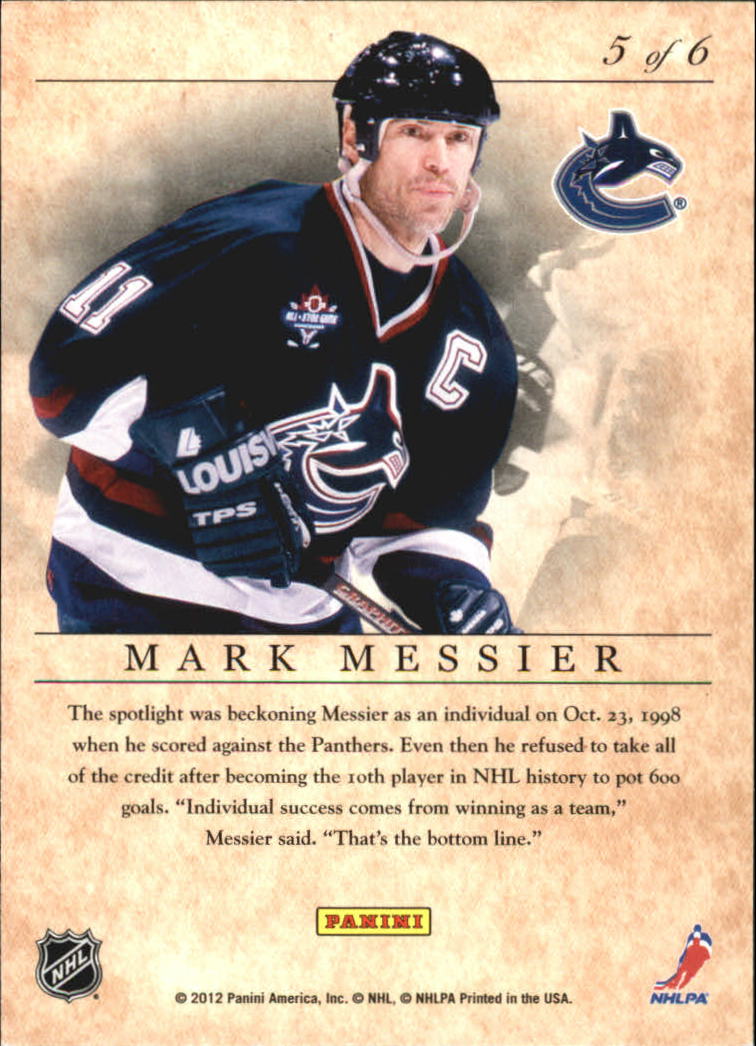2011-12 Elite Series Mark Messier #5 Mark Messier back image