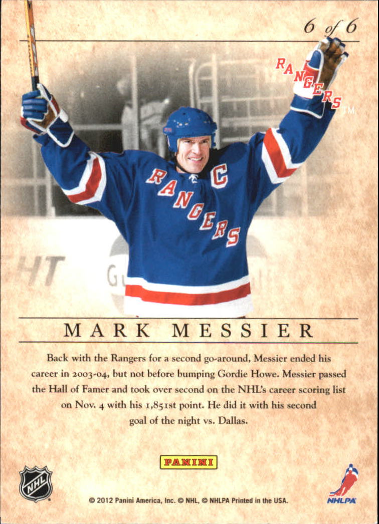 2011-12 Elite Series Mark Messier #6 Mark Messier back image