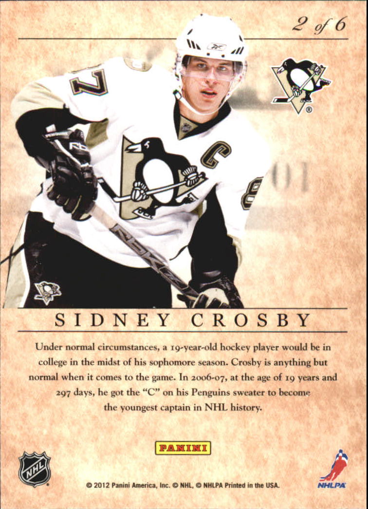 2011-12 Elite Series Sidney Crosby #2 Sidney Crosby back image