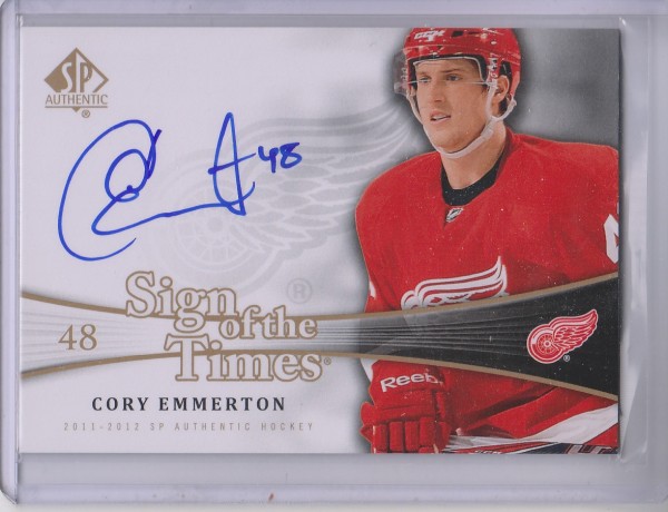 2011-12 SP Authentic Sign of the Times #SOTCE Cory Emmerton E
