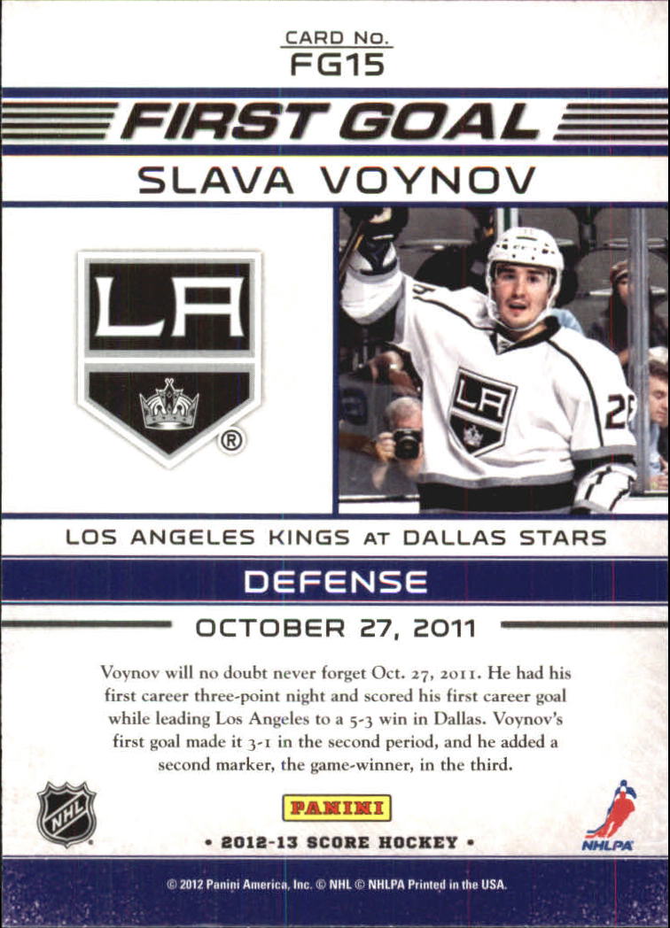 2012-13 Score First Goal #FG15 Slava Voynov back image