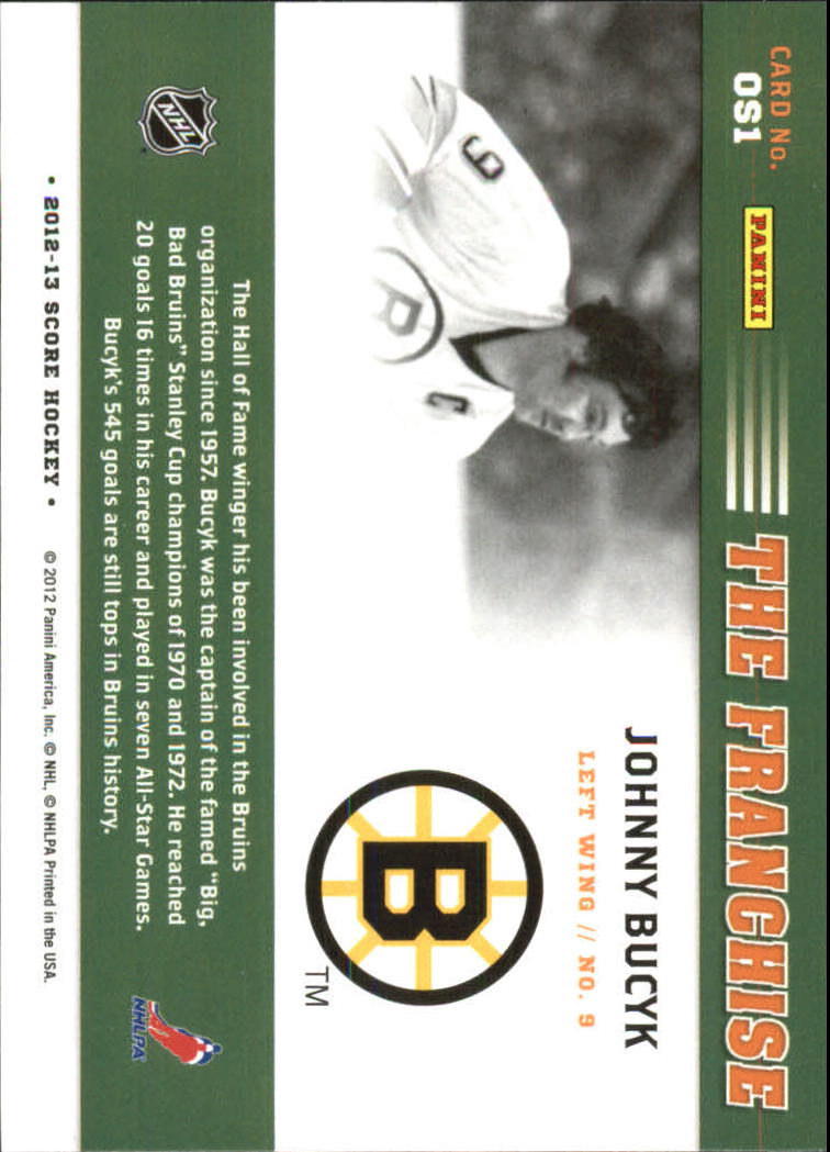 2012-13 Score Franchise Original Six #OS1 Johnny Bucyk back image