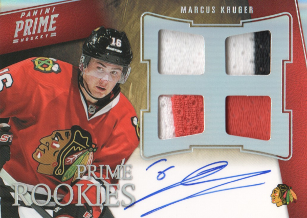 2011-12 Panini Prime Rookies Holosilver Patch Autographs #108 Marcus Kruger