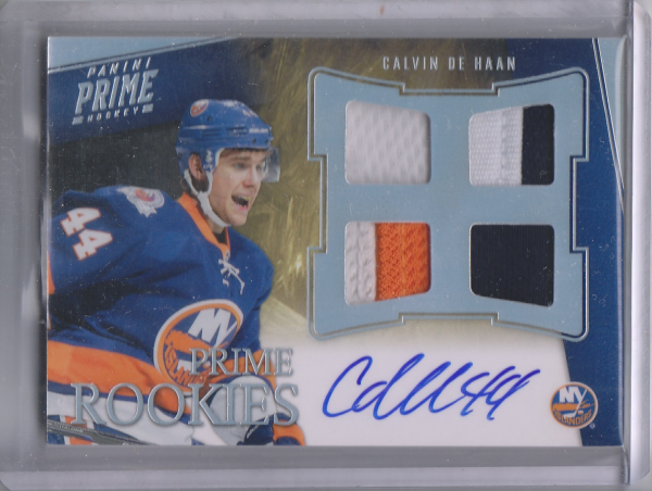 2011-12 Panini Prime Rookies Holosilver Patch Autographs #137 Calvin de Haan