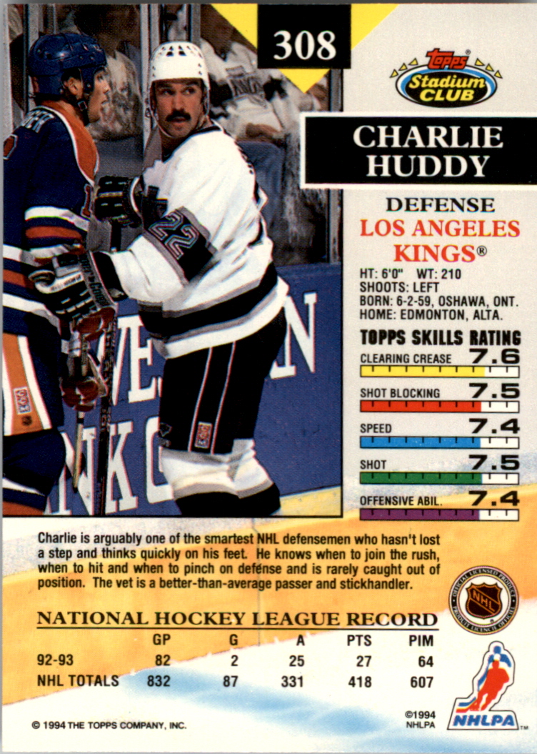 Charlie Huddy Hockey Cards