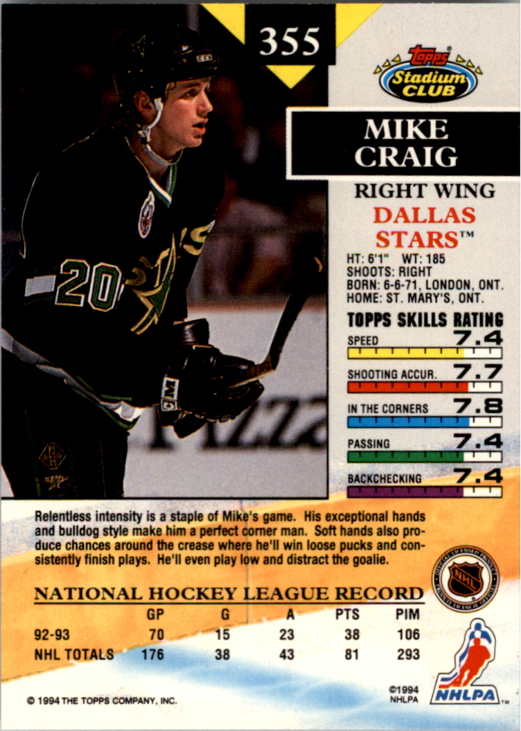 B0171- 1993-94 Stadium Club Members Only 251-500 -You Pick- 15+ FREE US SHIP - Picture 209 of 493