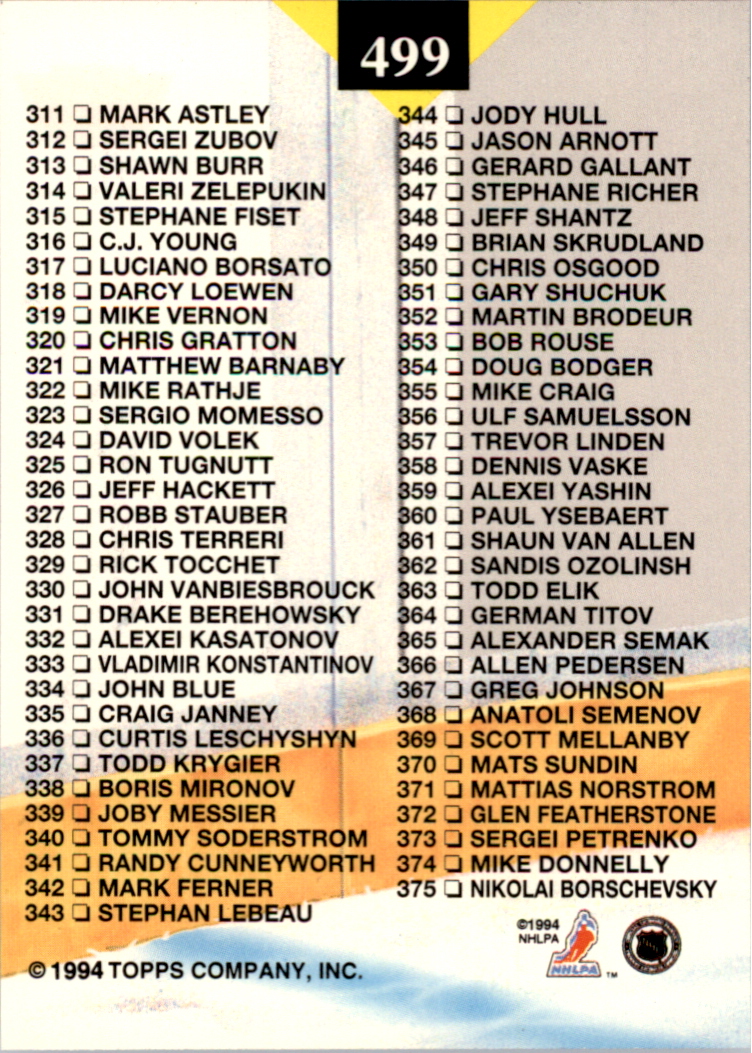 B0171- 1993-94 Stadium Club Members Only 251-500 -You Pick- 15+ FREE US SHIP - Picture 491 of 493