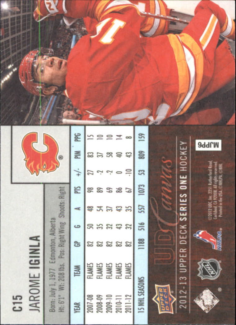 2012-13 Upper Deck Canvas #C15 Jarome Iginla back image