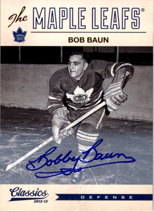 2012-13 Classics Signatures Autographs #138 Bob Baun/(inserted in 2013-14 Contenders)