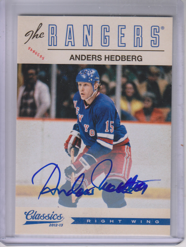 2012-13 Classics Signatures Autographs #43 Anders Hedberg/(inserted in 2013-14 Contenders)