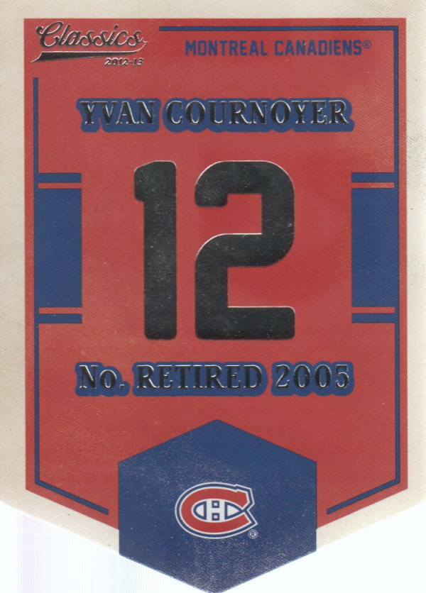 2012-13 Classics Signatures Banner Numbers #41 Yvan Cournoyer