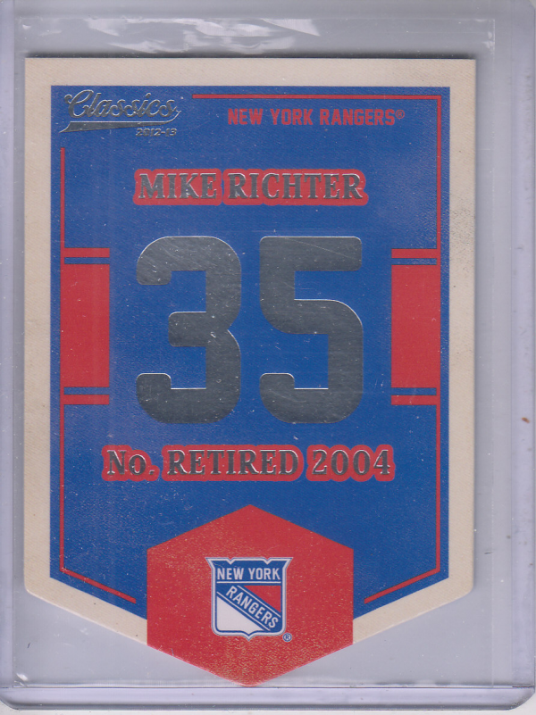2012-13 Classics Signatures Banner Numbers #56 Mike Richter