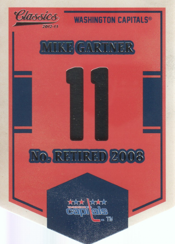 2012-13 Classics Signatures Banner Numbers #68 Mike Gartner