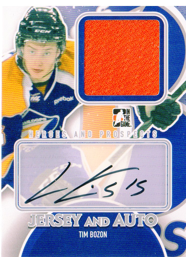 2012-13 ITG Heroes and Prospects Jersey Autographs #MATB Tim Bozon