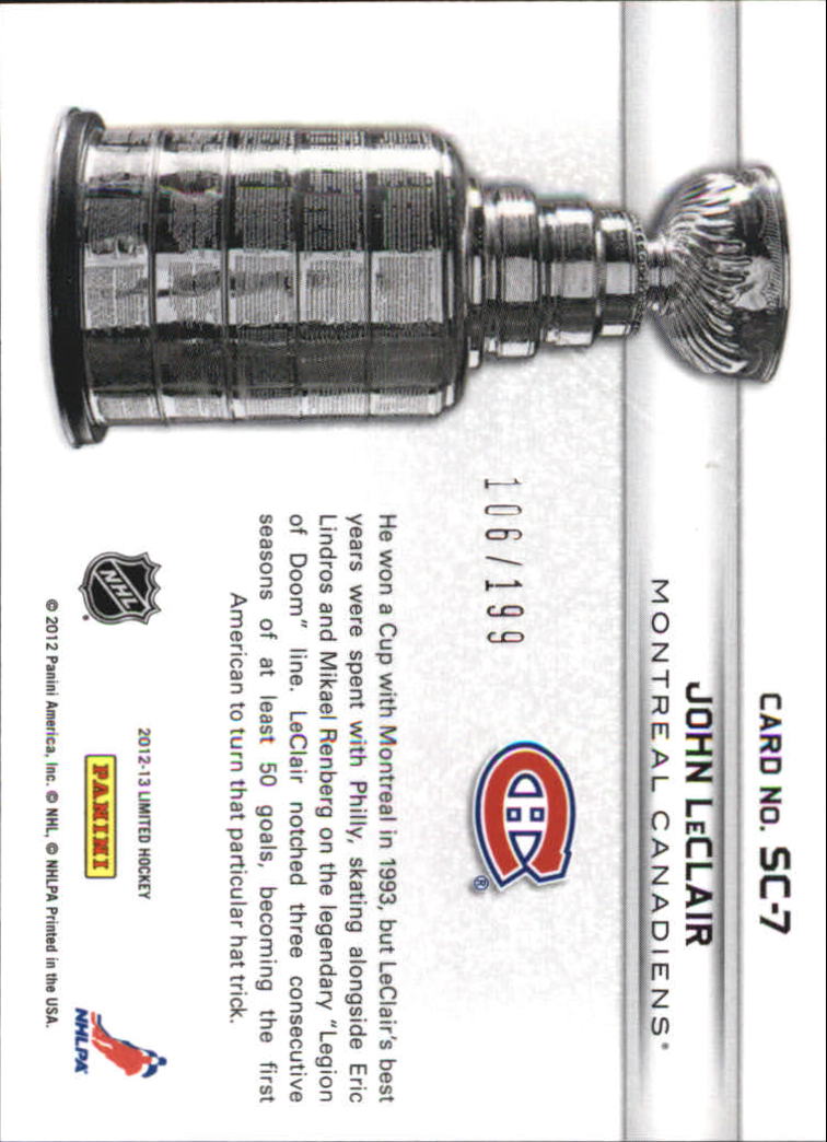 2012-13 Limited Stanley Cup Winners #SC7 John LeClair back image