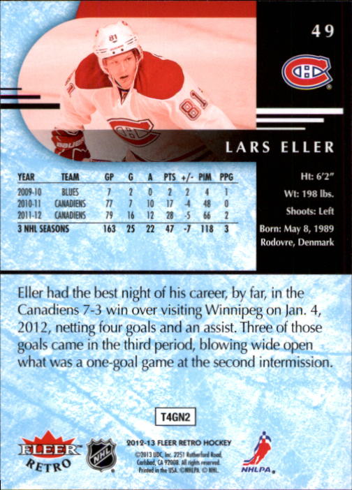2012-13 Fleer Retro #49 Lars Eller back image
