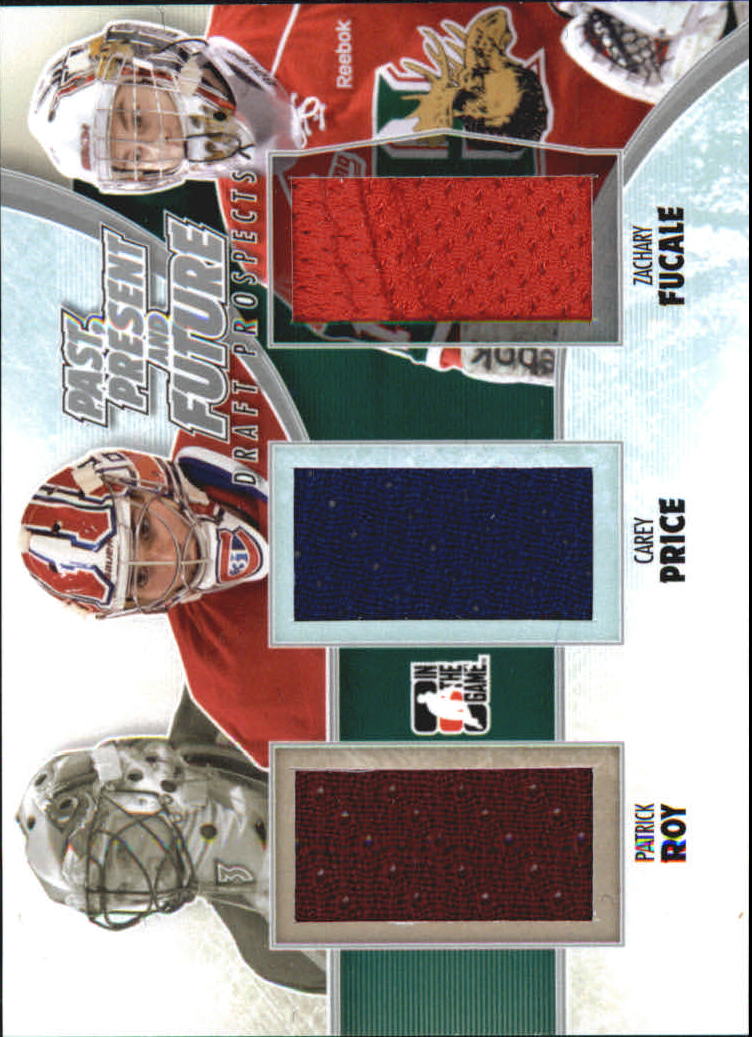 2012-13 ITG Draft Prospects Past Present and Future Jerseys #PPF11 Patrick Roy/Carey Price/Zachary Fucale