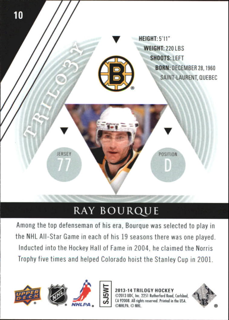 2013-14 Upper Deck Trilogy #10 Ray Bourque back image