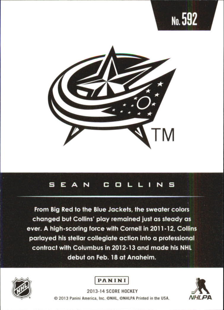 2013-14 Score #592 Sean Collins HR RC back image